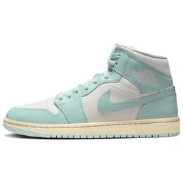 Jordan Средние светлые женские кроссовки Mid Light Dew в цвете голубой белый, цвет Cyan White bq6472-132 | cyan white