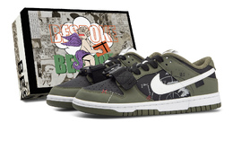 Скользоустойчивые низкие кожаные скейтерские кроссовки Dunk женские Army Green Nike dd1503-120（team296-猎鹰行动-s-box） | army green