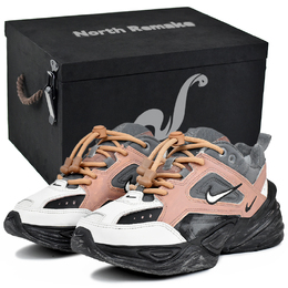 Nike Женские кроссовки M2K Tekno износостойкие и легкие низкие беговые серые розовые Cyber Ruins-Chest 4, цвет Cyber Ruins-Chest 4 ao3108-001(team96-赛博废墟s-box) | cyber ruins-chest 4