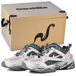 Nike M2K Tekno устойчивые к истиранию низкие массивные кроссовки женские серо-черные серо-черные подарочная упаковка 2, цвет Gray Black-Gift Box 2 ao3108-001(team679-旧梦粉影2s-box) | gray black-gift box 2