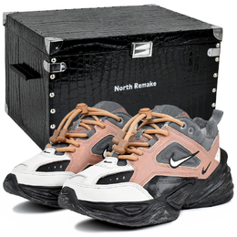 Nike M2K Tekno износостойкие и легкие низкие кроссовки для бега женские серо-розовые Cyber Ruins-Chest 2, цвет Cyber Ruins-Chest 2 ao3108-001(team96-赛博废墟s-box) | cyber ruins-chest 2