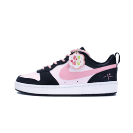Nike Кроссовки Court Borough для женщин низкие бело-черные с розовым, цвет Black Pink bq5448-115（team134-莓烦恼） | black pink