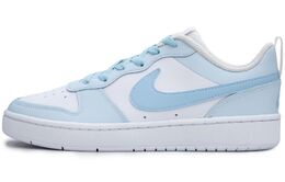 Nike Кроссовки для скейтбординга Court Borough Raspberry Milkshake с противоскользящей подошвой и износостойким покрытием, низкие, детские, бело-голубые, цвет White Blue bq5448-100（team241-树莓奶昔） | white blue