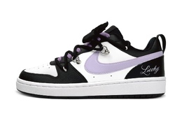 Nike Кроссовки для скейтбординга Court Borough Low Low-Top GS черно-фиолетовые, цвет Black Purple bq5448-115(team11-雾野紫墨女款黑紫) | black purple