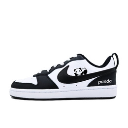 Nike Кроссовки для скейтбординга Court Borough Wild Dream Collection Laid-Back Panda противоскользящие облегченные низкие GS черно-белые, цвет Black White bq5448-115(team271-慵懒小熊猫) | black white