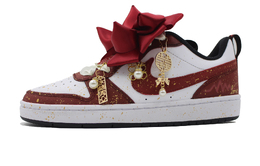 Nike Кроссовки для скейтбординга Court Borough Perfect Match Of Joy с противоскользящей подошвой, амортизацией и поддержкой, низкие, женские, алый, цвет Scarlet ct3964-100(team283-喜结良缘) | scarlet