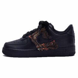 Женские скейтерские кроссовки Nike Air Force 1 с амортизацией низкие черно-коричневые, цвет Black Brown dd8959-001(team15-黑金幻想) | black brown