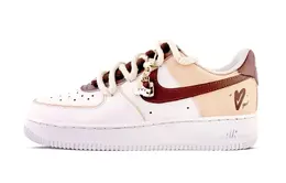 Nike Женские скейтерские кроссовки Air Force 1 легкие дышащие низкие красные белые коричневые, цвет Red White Brown dd8959-100(team74-香浓摩卡小猫) | red white brown