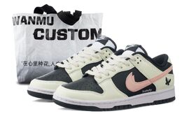 Nike Данк Чжан Шэн Мечта о бабочке противоскользящие износостойкие низкие скейтерские кроссовки женские бежево-черные экрю, цвет Ecru dd1503-101（team144-庄生梦蝶） | ecru