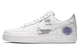 Nike Женские скейтерские кроссовки Air Force 1 низкие бело-голубые, цвет White Blue dd8959-100(team355-英文涂鸦) | white blue