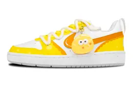 Nike Кроссовки Court Borough нескользящие, износостойкие, водонепроницаемые низкие скейтерские GS бело-желтые, цвет White Yellow dv5456-109(team351-奶酪芝士) | white yellow
