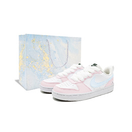 Nike Кроссовки для скейтбординга Court Borough White Moonlight с амортизацией, женские, розовые, цвет Pink dv5456-102（team1432-白月光s-box） | pink