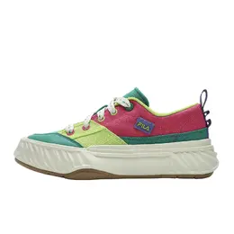 Fila Фоссо Чуаньсин Обувь устойчивые к истиранию низкие кеды из хлопка женские зеленые розовые - темный красновато-фиолетовый/нежный бамбуково-зеленый f12w422304fbt | dark reddish purple/tender bamboo green