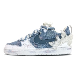 Nike Кроссовки Court Borough для женщин низкие бело-голубые-розовые голубые розовые, цвет Blue Pink bq5448-100（team270-牛仔蝴蝶） | blue pink