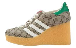 Gucci Adidas X Женские Кеды Gazelle 'Бежевый GG Монограммный' Женские - Эбони, цвет Ebony 725655 faar3 9751 | ebony