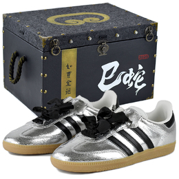 Adidas Самба ОДЖ Немецкие армейские кроссовки женские низкие черные/серебристые черно-серебристые подарочная коробка премиум-класса 5, цвет Black Silver-High-End Gift Box 5 jr0035(team96-女银花兮s-box) | black silver-high-end gift box 5