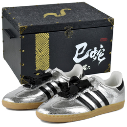 Adidas Самба OG немецкие армейские кроссовки женские низкие черные/серебристые черно-серебристые подарочная коробка премиум-класса 4, цвет Black Silver-High-End Gift Box 4 jr0035(team96-女银花兮s-box) | black silver-high-end gift box 4