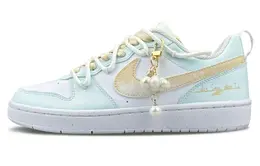 Nike Кроссовки Court Borough Low Sea Salt Coconut низкие скейтерские GS бело-голубые розово-голубые, цвет Pink Blue dv5456-106(team79-女款海盐椰椰) | pink blue