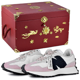 New Balance Нью Баланс 327 устойчивые к истиранию низкие кроссовки женские белый черный розовый белый черный розовый подарочная коробка 3, цвет White Black Pink-Gift Box 3 ms327fe(team679-粉雾漫游2s-box) | white black pink-gift box 3