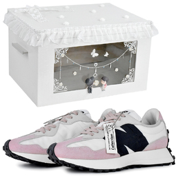 New Balance Женские розовые кроссовки NB 327 для бега с износостойкостью и легкостью низкие верх Mist Wander подарочная упаковка 3, цвет Pink Mist Wander-Gift Box 3 ms327fe(team679-粉雾漫游s-box) | pink mist wander-gift box 3