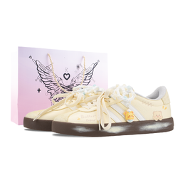 Adidas VL COURT 2.0 Bear Gummies противоскользящие устойчивые к истиранию низкие скейтборд кроссовки женские кремово-желтые (специальная сумка для покупок) kj4000（team836-小熊软糖） | cream yellow (special shopping bag)