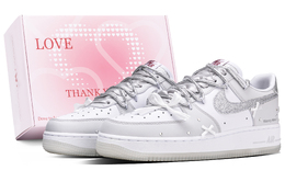 Nike Air Force 1 Oath, противоскользящие устойчивые к истиранию низкие скейтерские кроссовки женские серебристо-белые - серебристо-белый[Специальная коробка для обуви] hq3461-191(team63-誓约sbox) | silver white[special shoe box]
