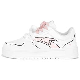 Anta Женские противоскользящие износостойкие низкие скейтерские кеды Pink White, цвет Pink White 922418001q-2(teamtwo-线条修勾) | pink white