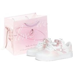 Anta Женские противоскользящие износостойкие низкие скейтерские кроссовки White Pink, цвет White Pink 922418001q-2(teamtwo-腮红小猫bag) | white pink