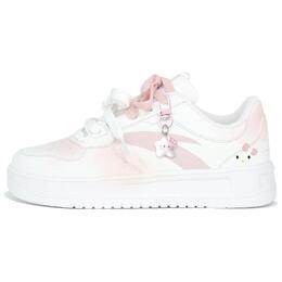 Anta Женские противоскользящие износостойкие низкие скейтерские кроссовки White Pink, цвет White Pink 922418001q-2(teamtwo-腮红小猫) | white pink