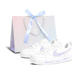 Nike Кроссовки Court Borough женские низкие бело-фиолетовые, цвет White bq5448-100(team-1446) | white