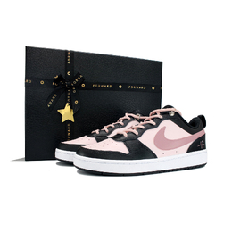 Nike Кроссовки Court Borough для женщин низкие розово-черные, цвет Black Pink bq5448-115（team-134流年胭脂礼盒） | black pink