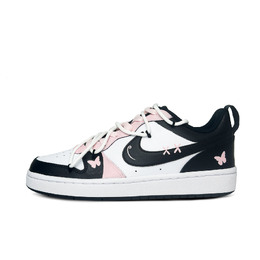 Nike Кроссовки скейтерские низкие Court Borough Low Butterfly Girlish GS черно-розовые - Butterfly Girlish, цвет Butterfly Girlish bq5448-115(team288-蝴蝶少女女款黑粉) | butterfly girlish