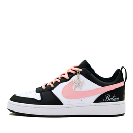 Nike Кроссовки Court Borough Pink Star с противоскользящей подошвой, устойчивые к истиранию, дышащие, женские, розово-черные, с вырезанным бабочкой, цвет Cut-Out Butterfly bq5448-115(team271-粉墨星颉） | cut-out butterfly