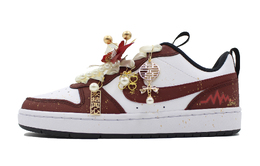 Nike Кроссовки Court Borough Happy Union 4 с противоскользящей подошвой, амортизацией и поддержкой, низкие, для скейтбординга, женские, алый, цвет Scarlet ct3964-100(team283-喜结良缘4） | scarlet