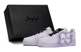 Nike Женские скейтерские кроссовки Air Force 1 низкие бело-фиолетовые, цвет Purple White dh2920-111(team80-女少女蕾丝紫s-box) | purple white