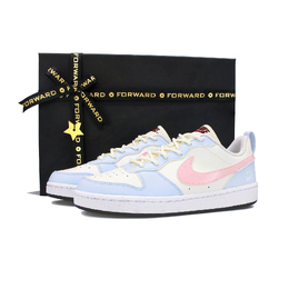 Nike Кроссовки Court Borough для женщин низкие бежево-голубые, цвет Beige Blue fv8120-141(team-134马卡龙礼盒） | beige blue