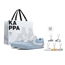 Kappa Женские противоскользящие износостойкие кроссовки Little Lightning низкие сине-белые Iceberg Blue/Classic White [Белая сумка для покупок+брелок] k0fw5mm11cj-8012 | iceberg blue/classic white[white shopping bag+keychain]
