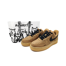 Nike Кроссовки Air Force 1 Minimalist JUST противоскользящие износостойкие низкие скейтерские унисекс коричневые, цвет Brown cj9179-200(team619-极简justbox) | brown