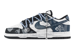 Nike Данк Флоу Фэн термоустойчивые нескользящие и износостойкие низкие скейтборд кроссовки унисекс черно-синие, цвет Black Blue dd1391-100(team529-流扇) | black blue