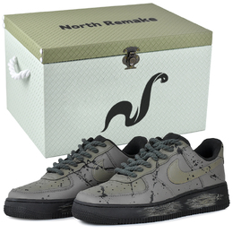 Кроссовки Nike Air Force 1 Abrasion Resistant Low Top Skateboard Unisex серый - Gray Domain Ink Splatter-Gift Box 2, цвет Gray Domain Ink Splatter-Gift Box 2 dd8959-001(team679-灰域泼墨s-box) | gray domain ink splatter-gift box 2