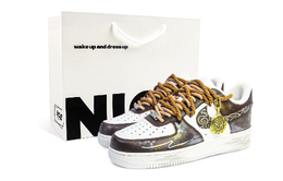 Кроссовки Nike Air Force 1 устойчивые к истиранию низкие для скейтбординга унисекс бронзовые, цвет Rous' Eye Shopping Bag cw2288-111（team1110-鲁斯之眼s-box） | rous' eye shopping bag