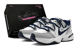 Nike Air Monarch 4 устойчивые к истиранию противоскользящие низкие массивные кроссовки унисекс сине-серый, цвет Blue Gray 415445-102(teams-愤怒小鸟s-box) | blue gray