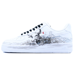 Nike Кроссовки Air Force 1 противоскользящие износостойкие низкие для скейтбординга унисекс бело-черные, цвет White Black cw2288-111（team779-男女 墨韵牛踪） | white black
