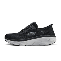 Skechers D'Lux Walker 2.0 амортизирующие низкие кроссовки для бега мужские черно-серые, цвет Black Gray 232446-bkgy | black gray