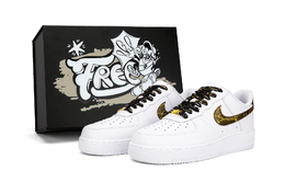 Кроссовки Nike Air Force 1 Low мужские черно-белые с золотым кракелюром, цвет Black Gold Crackle 315122-111(team18-黑金爆裂纹) | black gold crackle