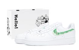 Nike Кроссовки Air Force 1 для скейтбординга унисекс бело-зеленые, цвет White Green 315122-111(team943-绿野风情) | white green