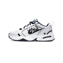 Nike Мужские и женские кроссовки Air Monarch 4 Chunky низкие черно-белые, цвет Black White 415445-102(team502-躺平边牧) | black white