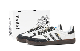 Adidas Самба OG Легкие Низкие Армейские Тренировочные Кроссовки Германия Унисекс Белый Черный Серебристый, цвет White Black Silver b75806(team943-泼墨猫眼) | white black silver