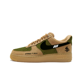 Nike Кроссовки Air Force 1 унисекс низкие зеленые/черные/белые оливковый зеленый, цвет Olive Green cj9179-200(team603-财富突击) | olive green
