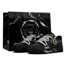 Nike Air Force 1 нескользящие лоу-топ скейтбордские кроссовки унисекс черный серый, цвет Black Gray cw2288-001(team113-梦回唐草s-box) | black gray